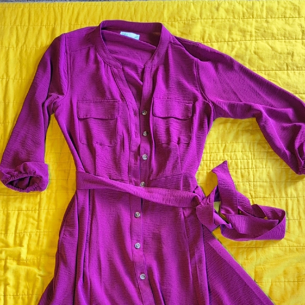 Croft & Barrow Magenta Long Sleeve Dress